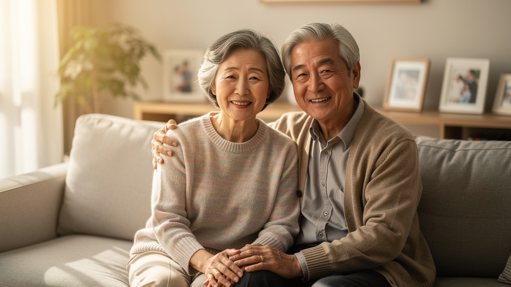 따뜻하게 안아주는 한국인 노부부